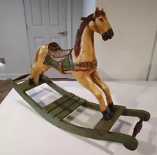 Antique Vintage Hand Carved Wood Rocking Horse Toddler Size READ DESCRIPTION