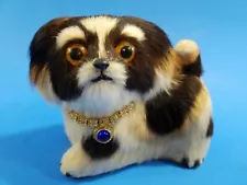 Vintage Dog Coin Piggy Bank Still Lifelike Hair Shi-Tzu Pomeranian Pekingese