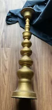 Antique French Metal Brass Pascal Church Altar Candle Holder Candlestick 32"H