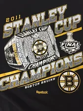 Boston Bruins 2011 Stanley Cup Champion Shirt Ring NHL Med