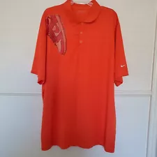 Nike Golf Polo Shirt Air Jordan Shoe Print Men's Size 3XL Orange Logo On Sleeve