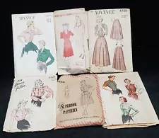 6 Vintage ORIGINAL Classic Dress Patterns Simplicity + 40s Era Estate Sale Lot