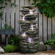 40&quot;H Fountains for Outdoor Waterfall Garden Courtyard Horticultural Rockery