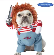 Chucky Dog Cosplay Fancy Costume Halloween Dog Clothes for Small Medium Dogs