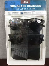 New Eyewear Ltd. 2 pack Men's Invisible Seam Bifocal Sunglass Readers +1.50