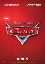 CARS MOVIE POSTER ORIGINAL 20x28 INCH RARE JUMBO WINDOW CARD 2006 DISNEY PIXAR