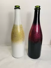 2 Pc Set, Glittery Empty Champagne Bottles. Great For Decor And Ideal For Crafts