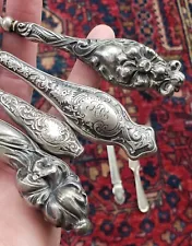 Antique Group Lot of six Ornate - STERLING - LETTER OPENERS