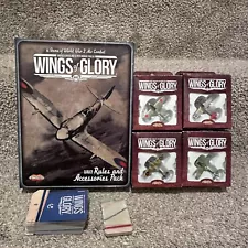 4 Wings of Glory World War 2 II Airplanes + Packs & Rules Bundle