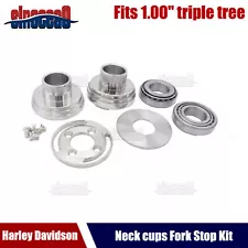 For HARLEY INTERNAL FORK STOP KIT WITH NECK BEARINGS Wide Glide Springer Chopper