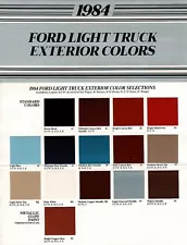 1984 Ford F-Series Pickup Truck Ranger Bronco Econoline Paint Chip Brochure