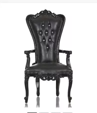 Black On Black Throne Arm Chair