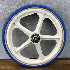 Skyway Tuff II Mag Rear Wheel White Old School BMX CRACKS Freestyle OG 1980s