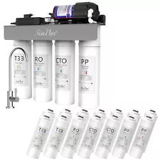 SimPure WP-400GPD 8 Stage UV Reverse Osmosis System Tankless Extra Water Filters