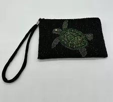 PRIVATE SALE For nygir-93 Sea Turtle Beaded Change Coin Purse Wallet Pouch