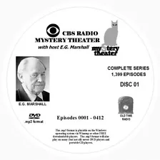 RADIO MYSTERY THEATER - 1,399 Shows Old Time Radio In MP3 Format OTR 4 DVDs