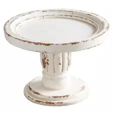 Round Wood Pedestal Size 9.5in Dia x 7.75in H Creates a Unique Decor Style