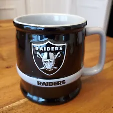 Raiders NFL Football Mug Black Gray Handle with 3D Raised Logo