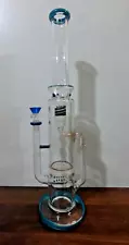 17 inch Glass Straight Bong With Dual Side Pipes and ice catcher, One is Cracked