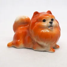 Pomeranian Dog Figurine Ceramic Craft Miniatures Animal