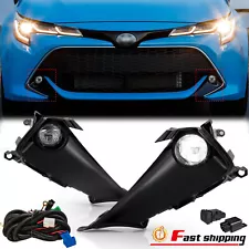 For 2019-2022 Toyota Corolla Hatchback Bumper LED Fog Lights Lamps w/Switch Set