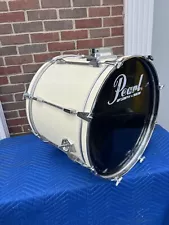 GO DOUBLE or GO HOME! PEARL EXPORT SERIES 22" White BASS DRUM SET See Details