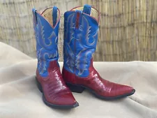 WoMEN'S RIOS OF MERCEDES FOR BILLY MARTINS NYC RED GATOR LEATHER COWBOY BOOTS 7