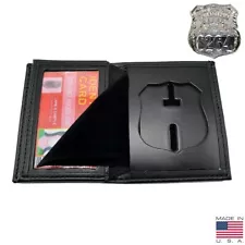 Philadelphia Police Officer Badge Wallet Bi-Fold Memphis Recessed Cut Black