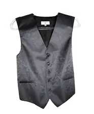 Vesuvio Napoli Dress Vest Mens Size S Gray Paisley Special Occasion Event