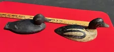 2 Antique Wooden Duck Decoys Oneida Lake, New York Numbered Eyeless Decoy