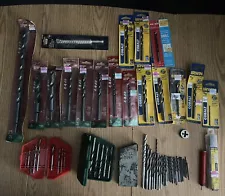 Lot of assorted Drill bits Irwin, Craftsman, Ace