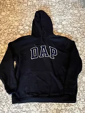 Dapper Dan x Gap DAP Hoodie Black size XL DAP Arch Logo