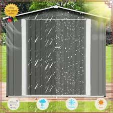 4.2'x7' Outdoor Storage Shed Resin Backyard Garden Lawnmower Tool Sheds Lockable