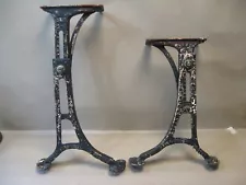 Vtg Adjustable Keeney Wolkins Cast Iron Desk Coffee Side Table Legs 16" - 20"