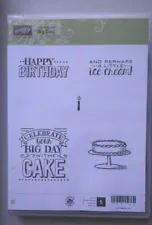 Stampin Up Sale A Bration Big Day Rubber Stamp Set of 5 Birthday Cake Ice Cream