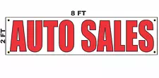 AUTO SALES Banner Sign 2x8 for Used Car Lot