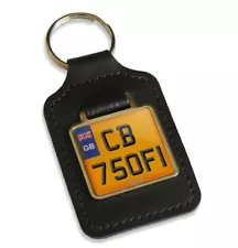 CB 750 F1 Reg GB Number Plate Leather Keyring for Honda CB750 F1 Keys Parts NOS