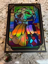 Disney Parks Beauty And The Beast Stained Glass Window Replica Journal Book NEW