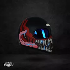 SALE! VINTAGE CUSTOM HELMET XF-GP BLACK VENOM FOR BOBBER CHOPPER MOTORCYCLE