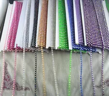 SS12 3mm White AB Crystal Glass Rhinestone Banding Plastic Chain 10Yards