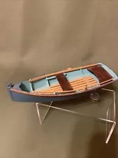 Vintage Wooden Fishing Boat For Dollhouse 8.5” Long