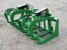 66" Dual Cylinder Root Grapple Bucket Attachment Fits John Deere Tractor Loader