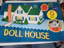 NOS Warren Built Rite Cardboard Doll House Kit in Original Box