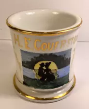 Vintage Men's Porcelain H.E. Couerston Shaving Mug Antique Made in Germany