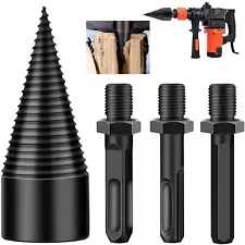 4x High Speed Twist Firewood Drill Bit Wood Splitter Screw Splitting Cone Driver