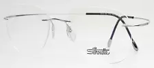 SILHOUETTE 5515 CM 7010 Silver Mens Teardrop Rimless Eyeglasses 55-17-150 B:45.9