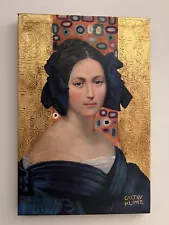 Gustav Klimt oil on canvas signed and Stamped Hand Carved