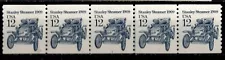 GTSTAMPS US Sc #2132 MNH Stanley Steamer Strip of 5 Plate #1 Line Pair Dull Gum