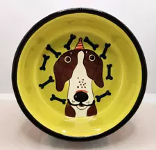 Sharon Bloom Dog Food Dish 8"