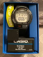 Casio WS100H-1AVO Lap Memory Digital Watch 100M WR New In Box